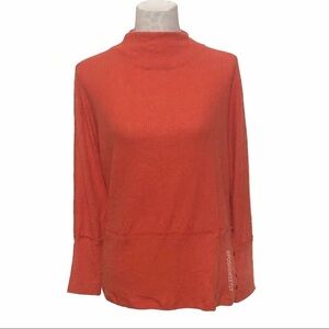 Anthropologie Ribbed Hacci Knit Mockneck Top